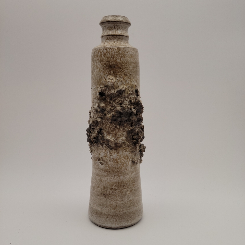 MCM Glit Reykjavik Iceland Lava Pottery Vase Bud Vase Clay Sculpture 9" Tall